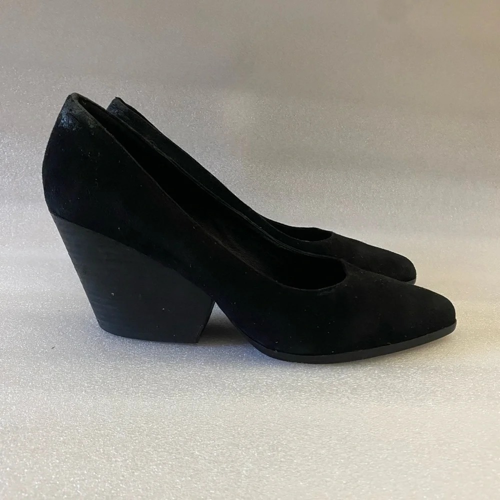 Eileen Fisher Black Suede Block Heels size 9.5